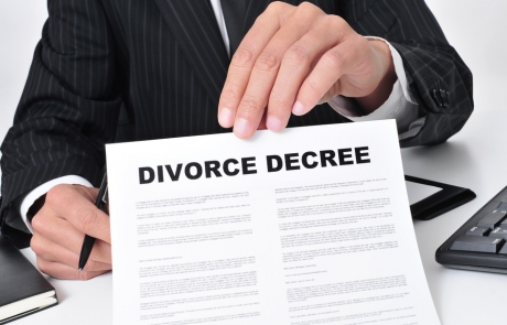 lawyer showing a divorce decree